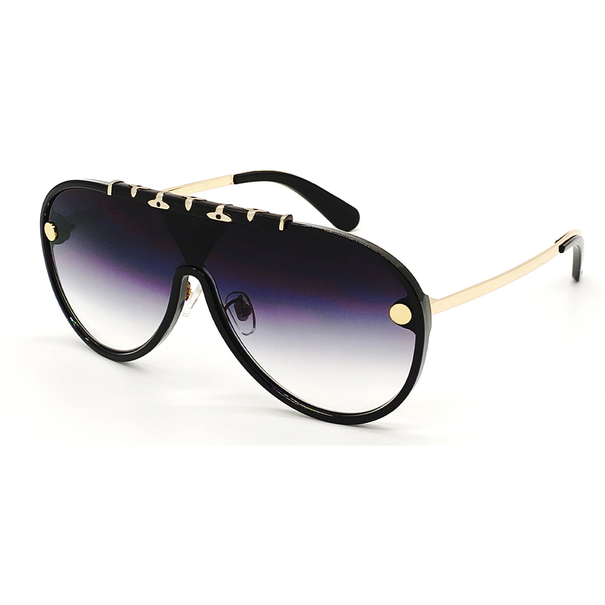 Black portofino Aviator Sunglasses (SUN-LV-1058-BLK2GLD) SWASTIK CREATIONS The Trend Point