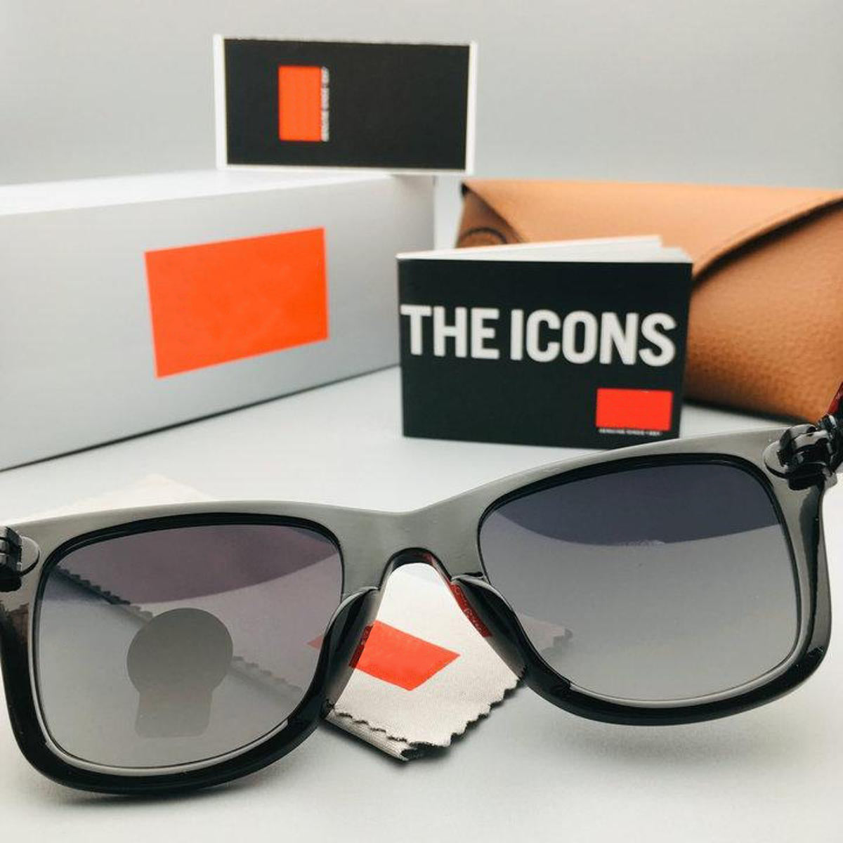 Black Fangpo Square Sunglasses (SUN-RN-2140-BLK1BLK-M)