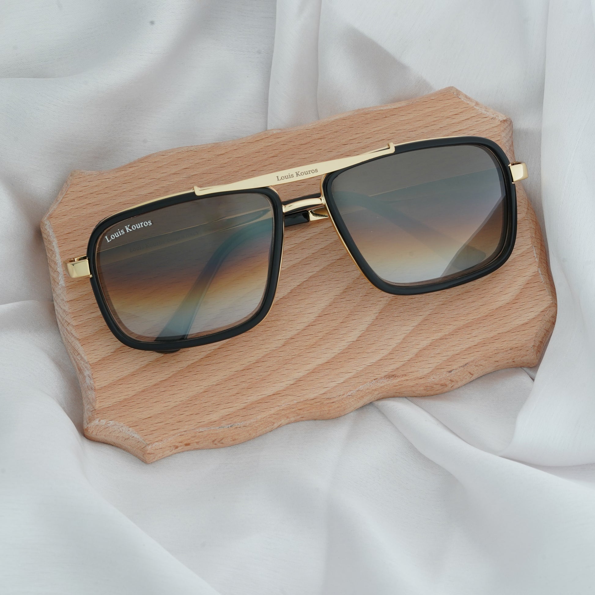 Brown Cayenne Square Sunglasses (SUN-LK-4413-BRN2GLD-M)