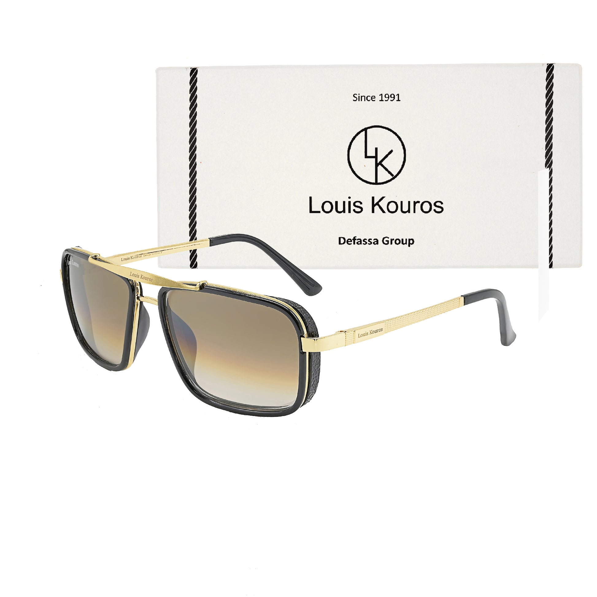 Brown Cayenne Square Sunglasses (SUN-LK-4413-BRN2GLD-M)