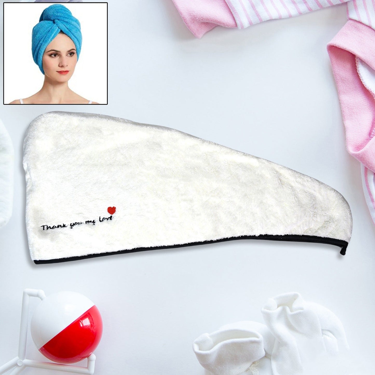 Hair Drying Magic Hair Cap Towel Wrap for Women Bath Towels (1 pc) SWASTIK CREATIONS The Trend Point