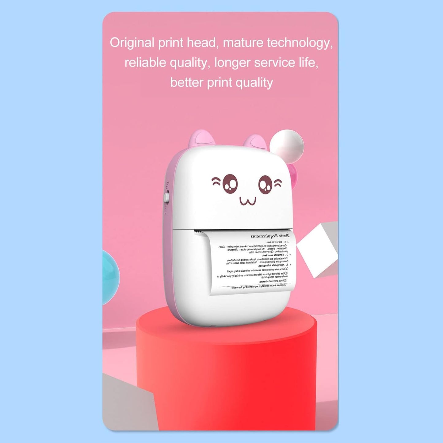 Pocket Mini Printer, Mobile Phone Bluetooth Connection Wireless Mini Thermal Printer with Android or iOS APP for Pictures, Portable Smart Printer,Contains 1 Rolls Thermal Paper, with Fast Paper Output for Photo Image SWASTIK CREATIONS The Trend Point