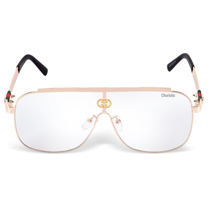 Clear(Transparent) Ghostman Square Sunglasses (SUN-CT-0039-CLR5GLD) - SWASTIK CREATIONS The Trend Point