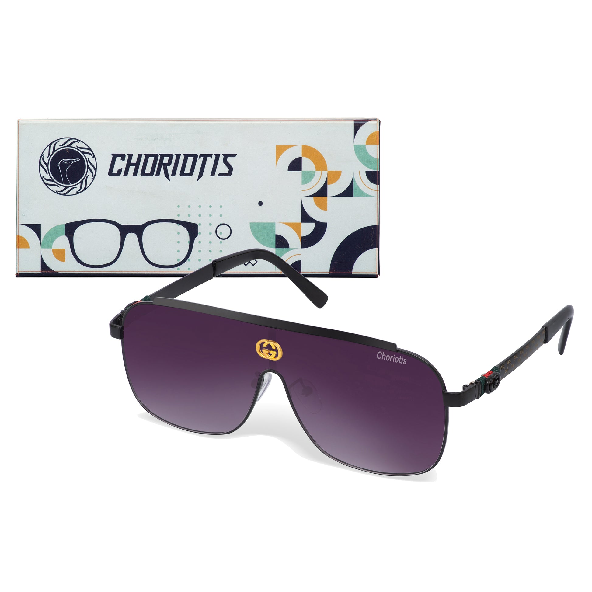 Black Ghostman Square Sunglasses (SUN-CT-0039-BLK2BLK)