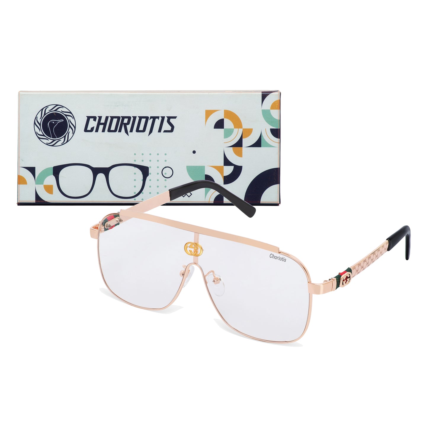 Clear(Transparent) Ghostman Square Sunglasses (SUN-CT-0039-CLR5GLD) - SWASTIK CREATIONS The Trend Point SWASTIK CREATIONS The Trend Point