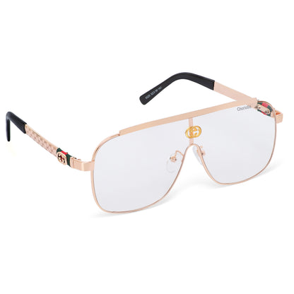 Clear(Transparent) Ghostman Square Sunglasses (SUN-CT-0039-CLR5GLD) - SWASTIK CREATIONS The Trend Point