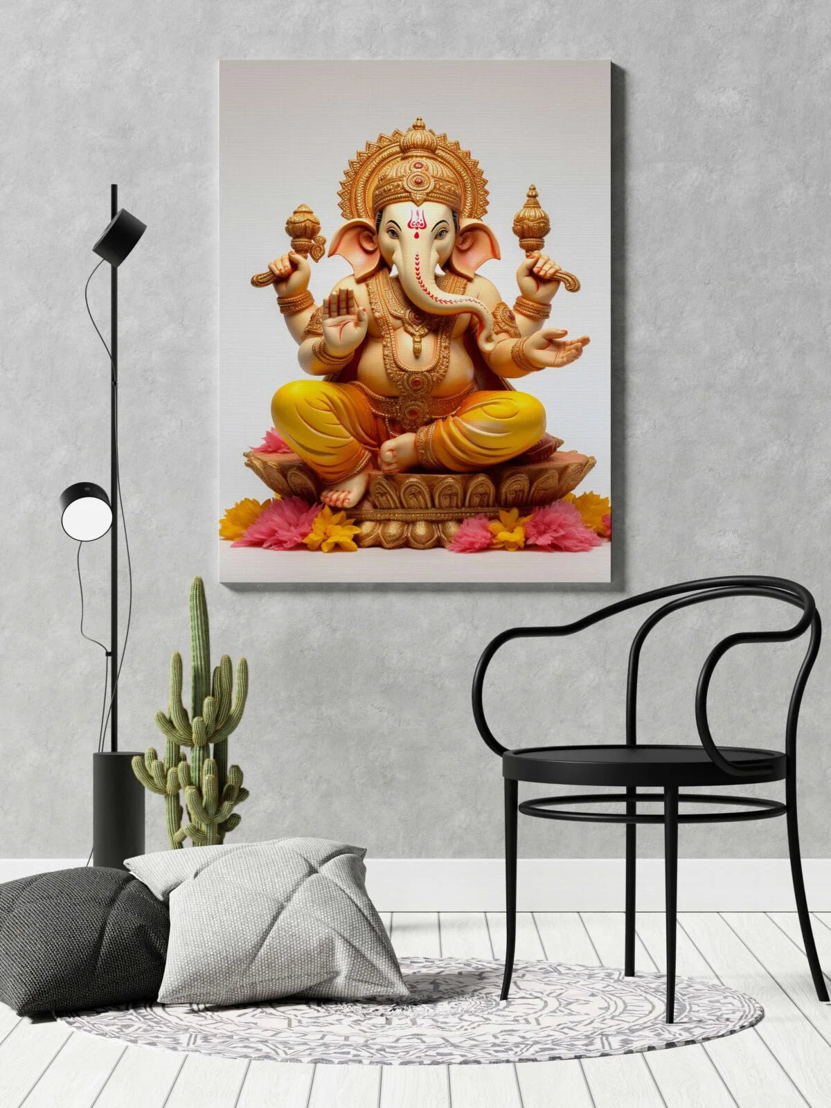 CH-GN3 Lord Ganesh Canvas Paintings For Wall Decoration For Living Room Bedroom Home Office & Hotels SWASTIK CREATIONS The Trend Point