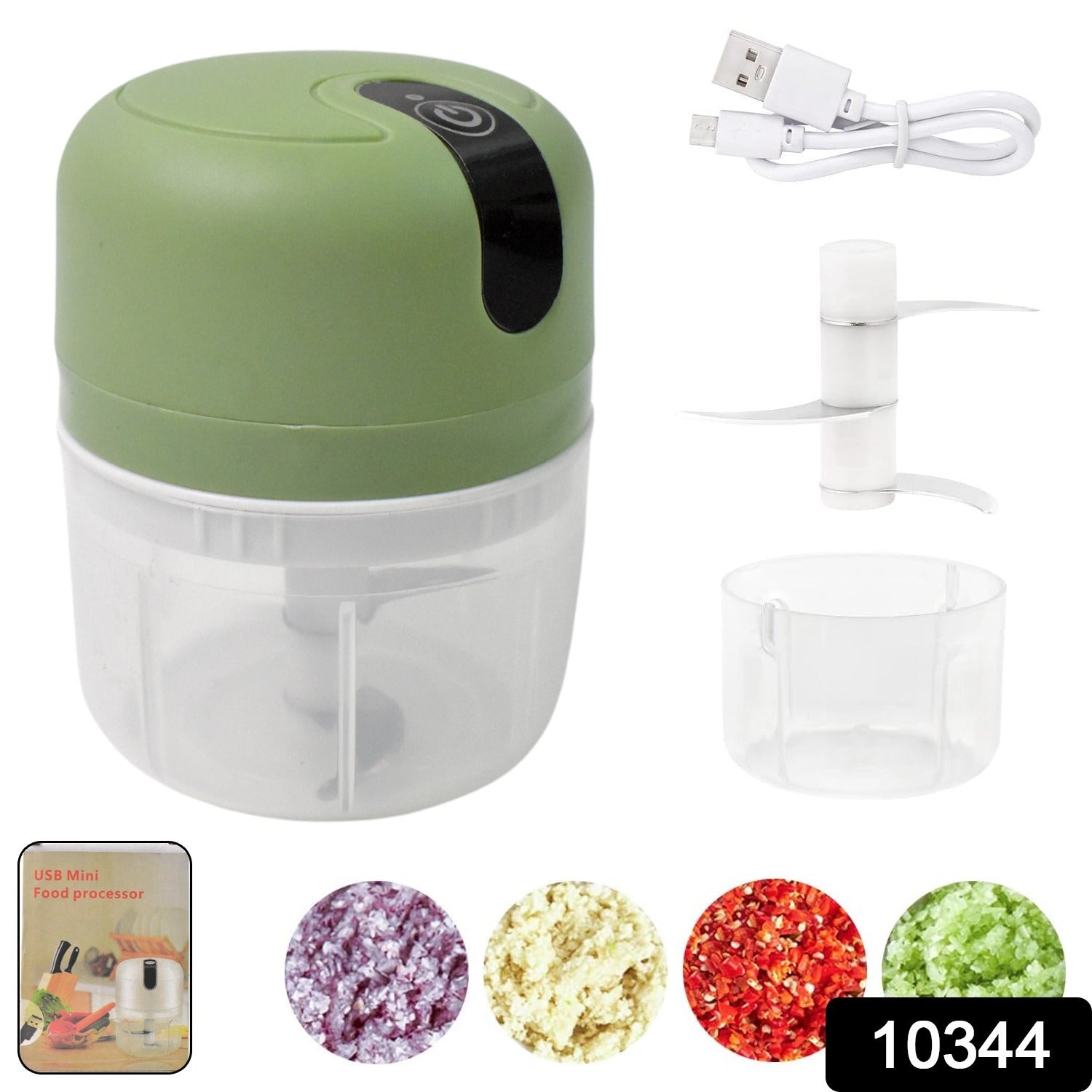 Wireless USB Rechargeable Mini Electric Garlic Machine / Chopper 3 Blades (250Ml)