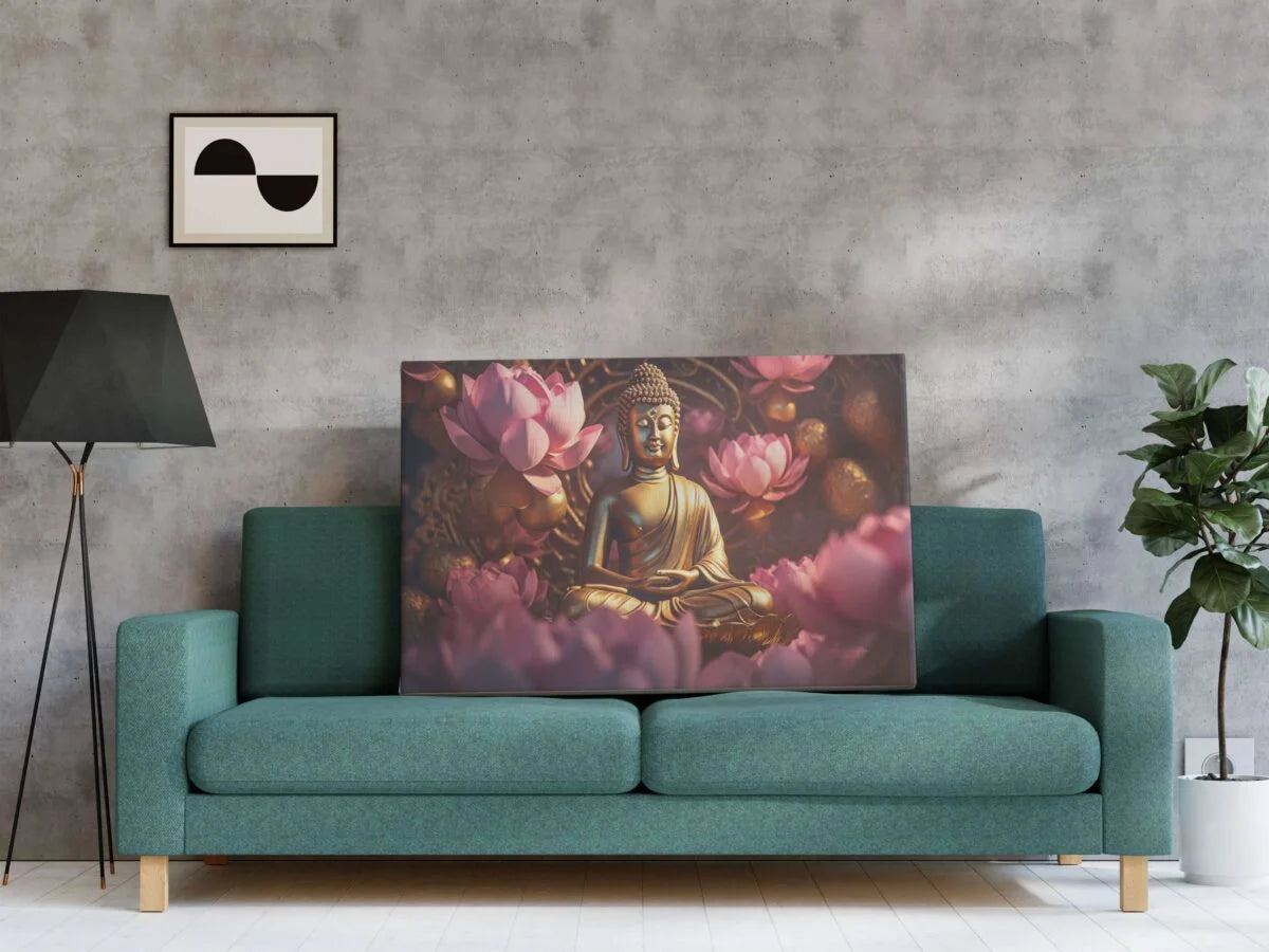 CH-BD-LDP8 Buddha Canvas Paintings For Wall Decoration For Living Room Bedroom Home Office & Hotels SWASTIK CREATIONS The Trend Point