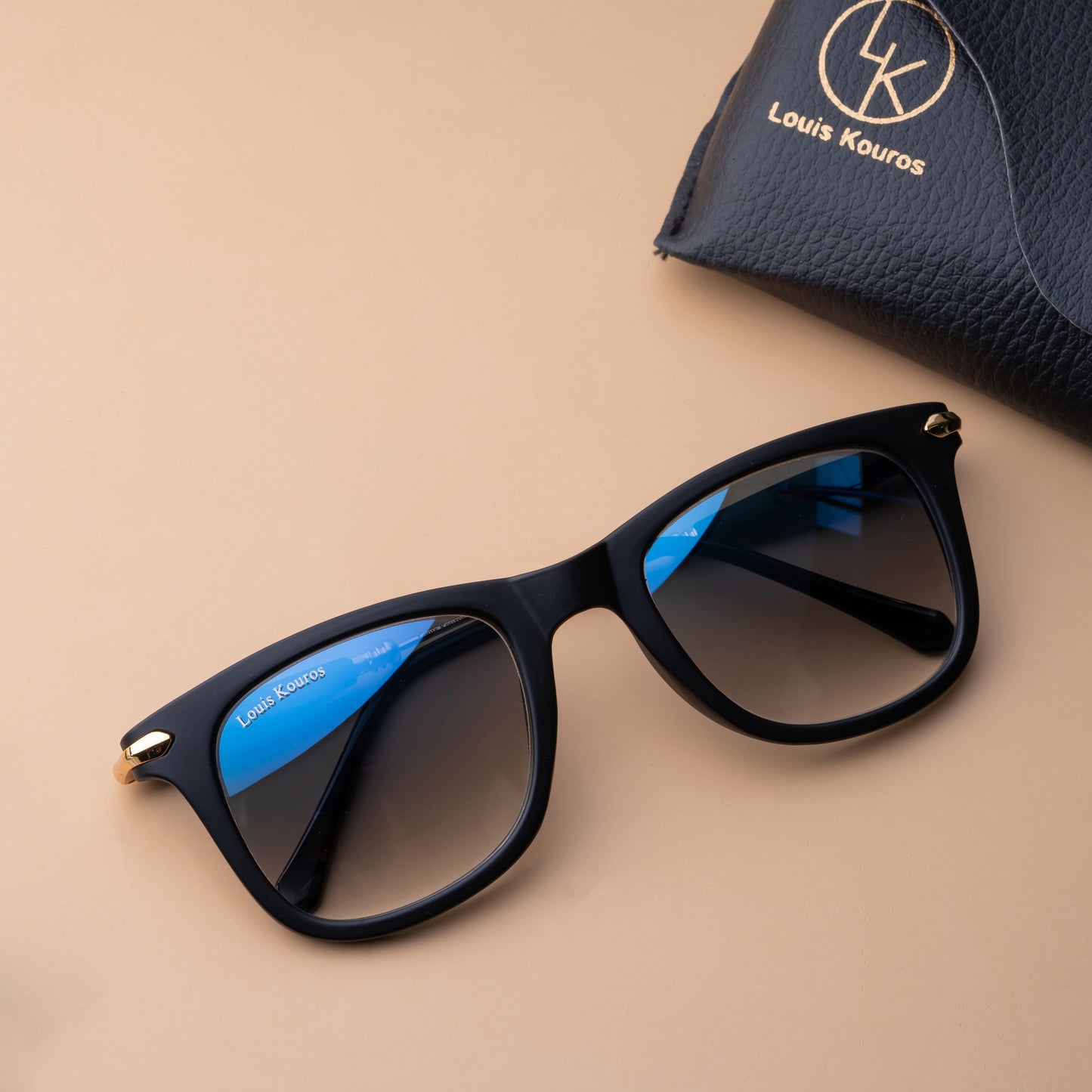 Blue Buloster Square Sunglasses (SUN-LK-2148-BLU2GLD-M) - SWASTIK CREATIONS The Trend Point SWASTIK CREATIONS The Trend Point