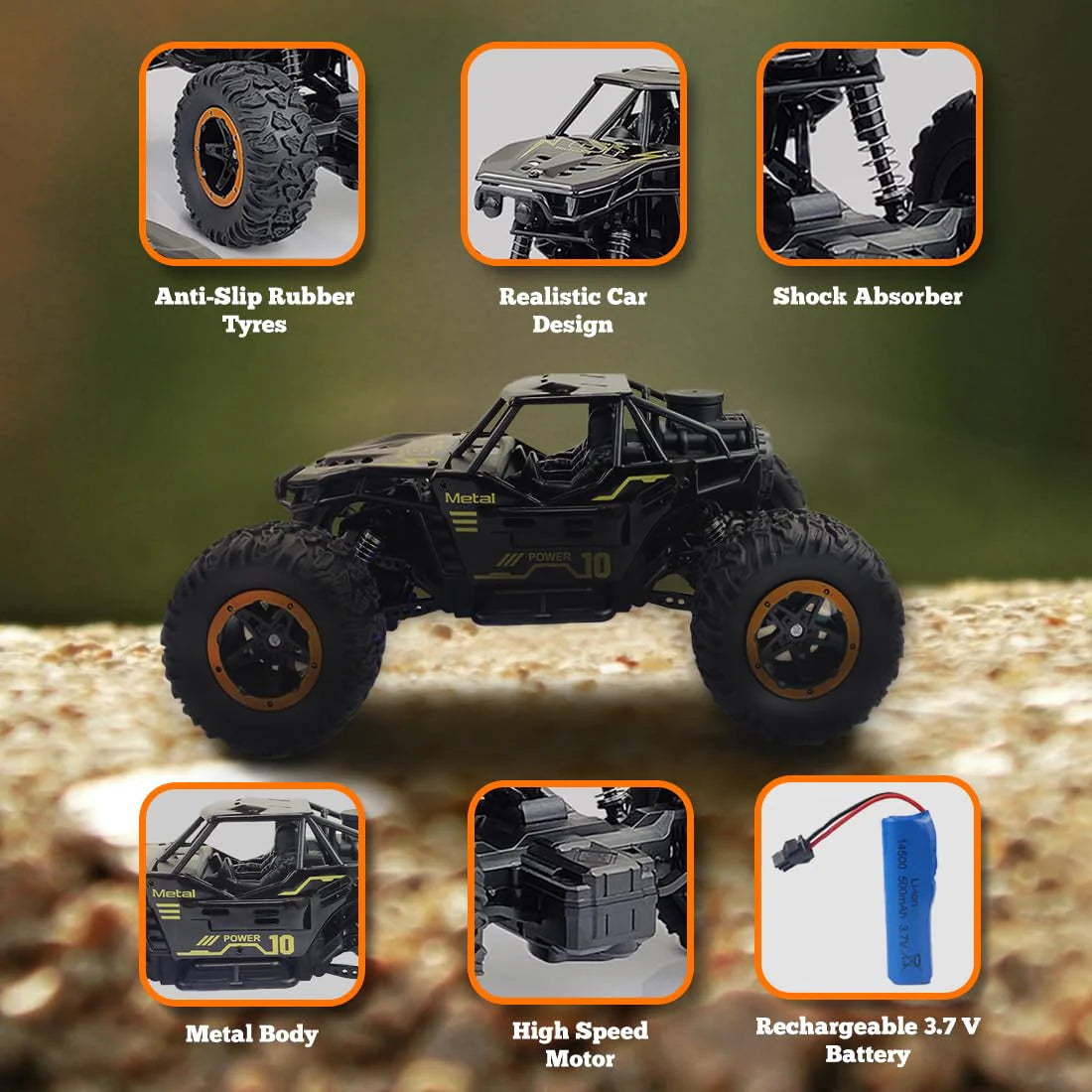 Premium 4x4 RC Monster Truck Remote Control Car for Kids | 1:18 Scale Rock Crawler Offroad High Speed Racing Car Toy for Boys & Girls