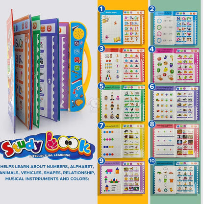 Intelligence Sound Book Learning Cards for Children,English Letters & Words Learning Book,Fun Educational Toys. Activities with Numbers,Shapes Learning Book for Toddlers for Language Skills
