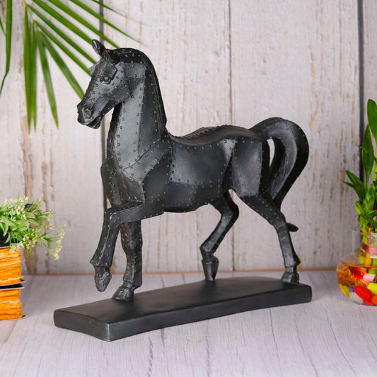Swastik Creations Iron Runing Horse Statue for Luxury Office Home Decor, Creative Horse Art Decor Sculpture Resin Horse Figurines Coffee Table Centerpieces