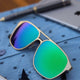 Aqua Green MECH BEASTS Square Sunglasses (SUN-LC-0144-AQG3GLD)