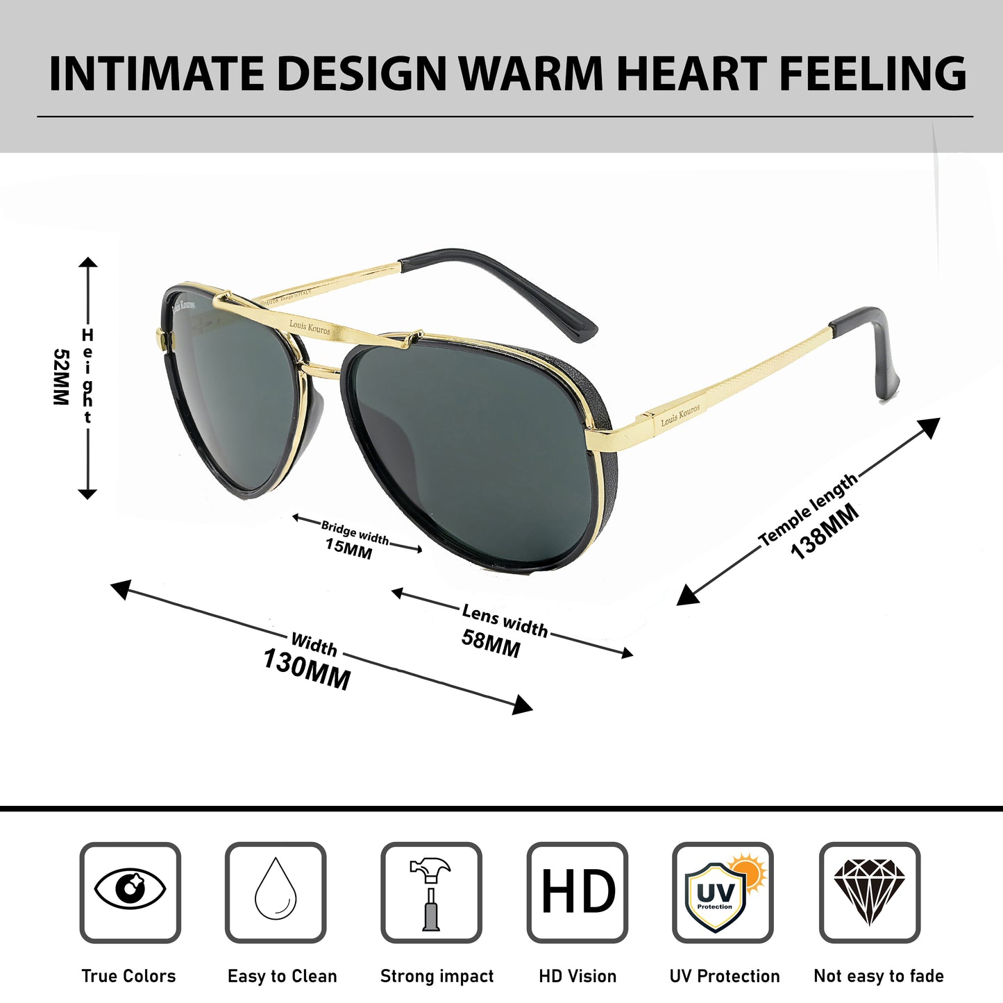 Black Cherokee Aviator Sunglasses (SUN-LK-4414-BLK1GLD-M) SWASTIK CREATIONS The Trend Point