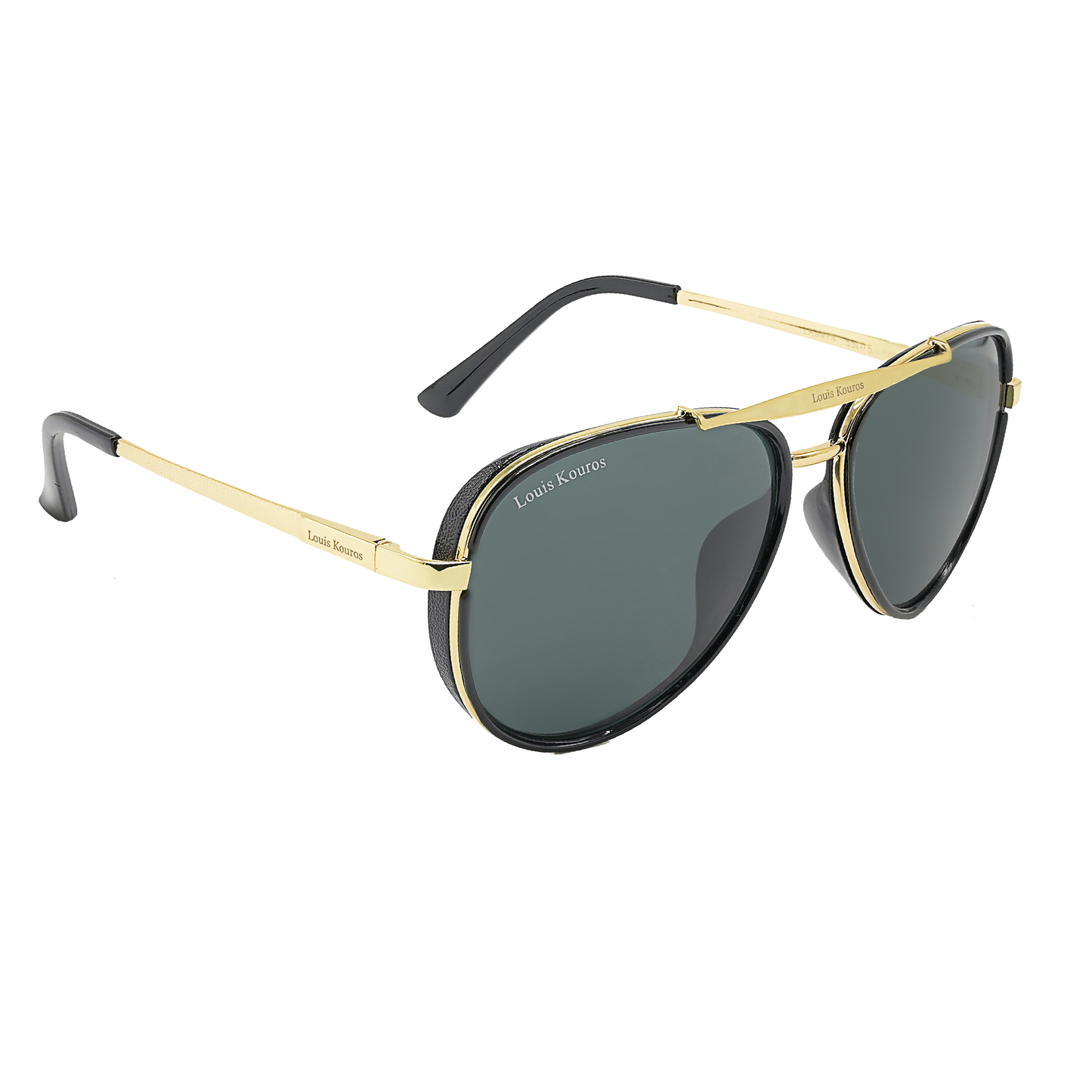 Black Cherokee Aviator Sunglasses (SUN-LK-4414-BLK1GLD-M) SWASTIK CREATIONS The Trend Point