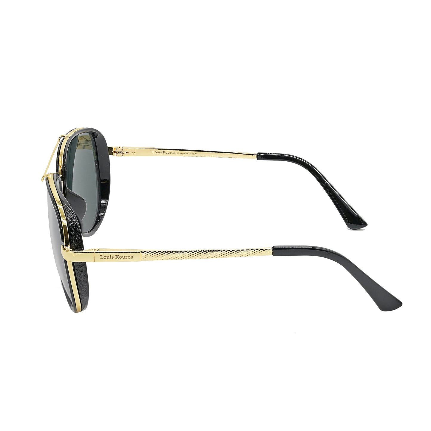 Black Cherokee Aviator Sunglasses (SUN-LK-4414-BLK1GLD-M) SWASTIK CREATIONS The Trend Point