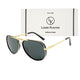 Black Cherokee Aviator Sunglasses (SUN-LK-4414-BLK1GLD-M)