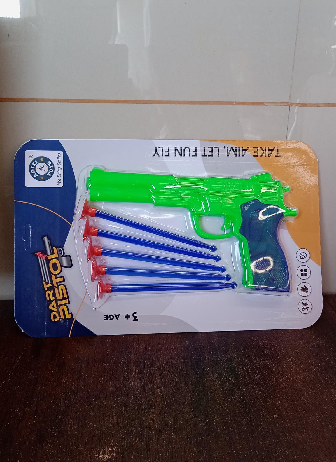 Medium Size Plastic 1 Gun with 5 Soft Suction Dart Bullets (1 Set) SWASTIK CREATIONS The Trend Point