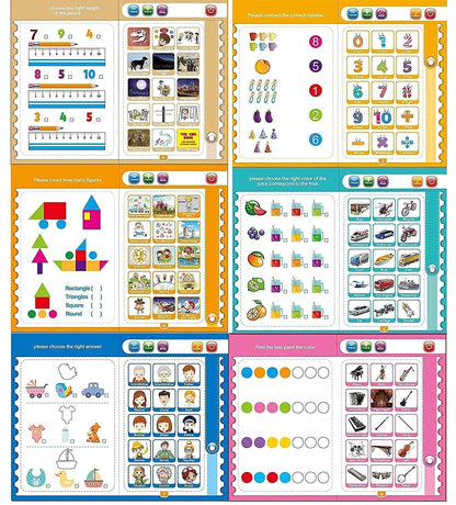 Intelligence Sound Book Learning Cards for Children,English Letters & Words Learning Book,Fun Educational Toys. Activities with Numbers,Shapes Learning Book for Toddlers for Language Skills