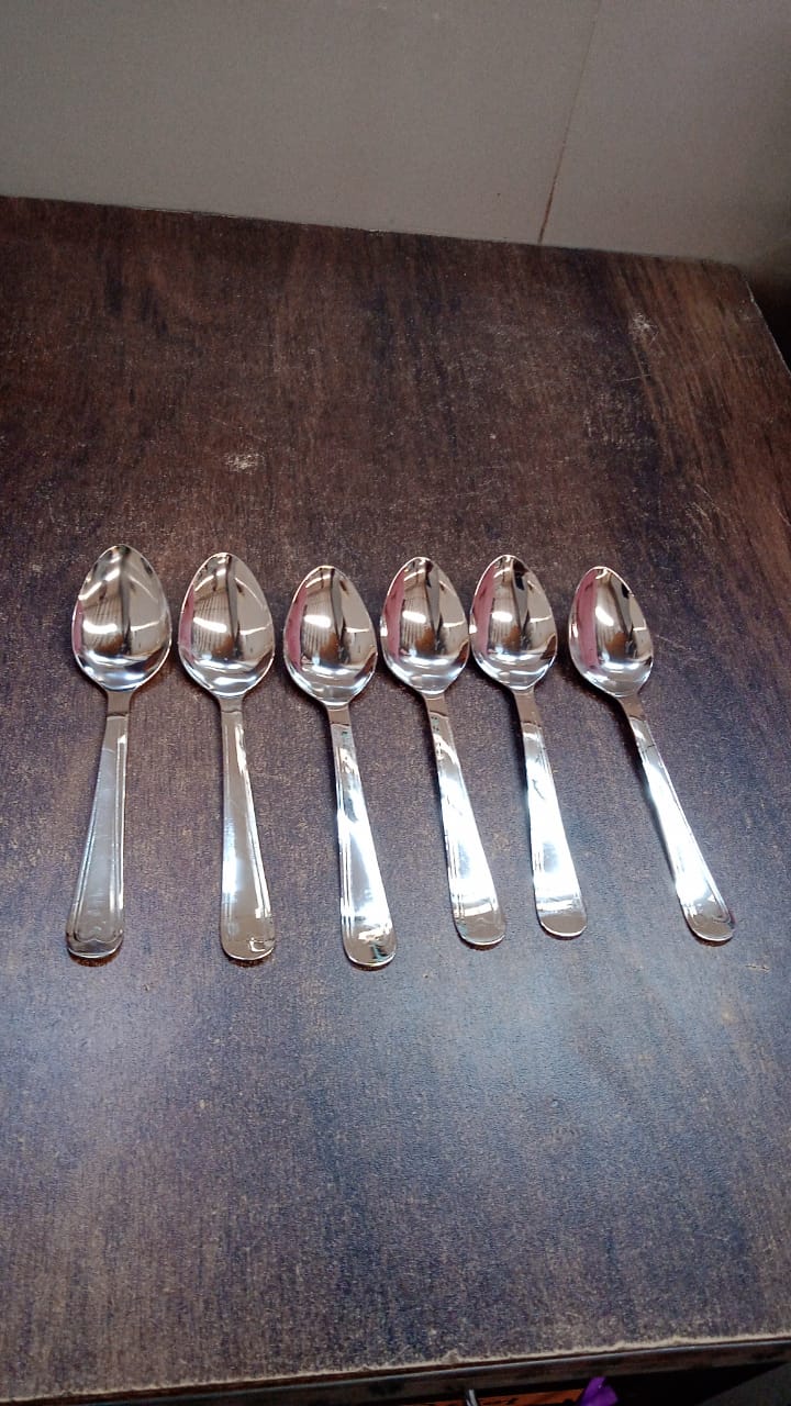 Big Dinner Spoons, 6 Pieces stainless Steel Table Spoon SWASTIK CREATIONS The Trend Point