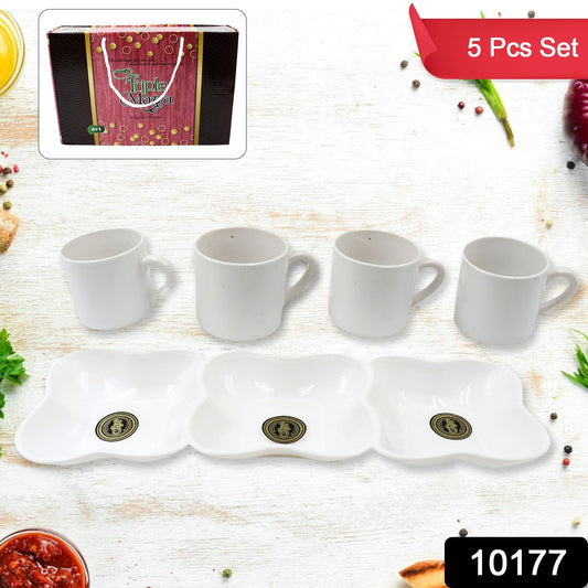 TrioServe Cups & Platter Set