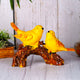 Swastik Creations Birds Sitting On Tree Branch Figurine Home Decoration Showpiece Chidiya Statue for Home Decor Item Sparrow Pair Showpiece (Yellow)