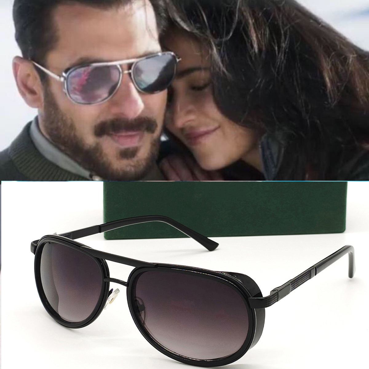 Black Speciale Oval Sunglasses (SUN-LC-0179-BLK2BLK) - SWASTIK CREATIONS The Trend Point SWASTIK CREATIONS The Trend Point