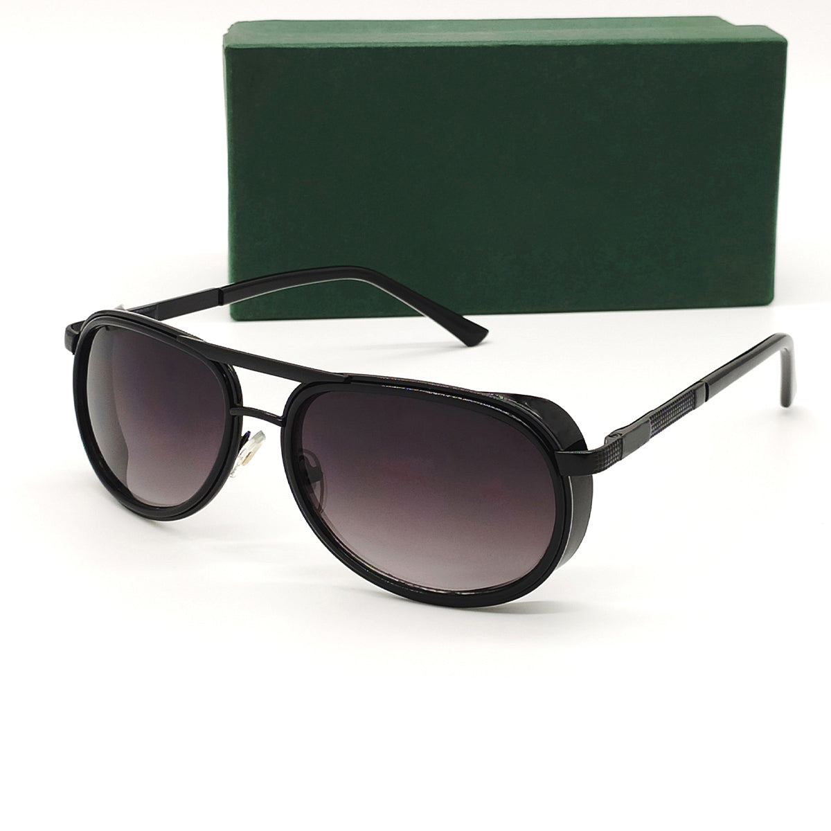 Black Speciale Oval Sunglasses (SUN-LC-0179-BLK2BLK) - SWASTIK CREATIONS The Trend Point SWASTIK CREATIONS The Trend Point