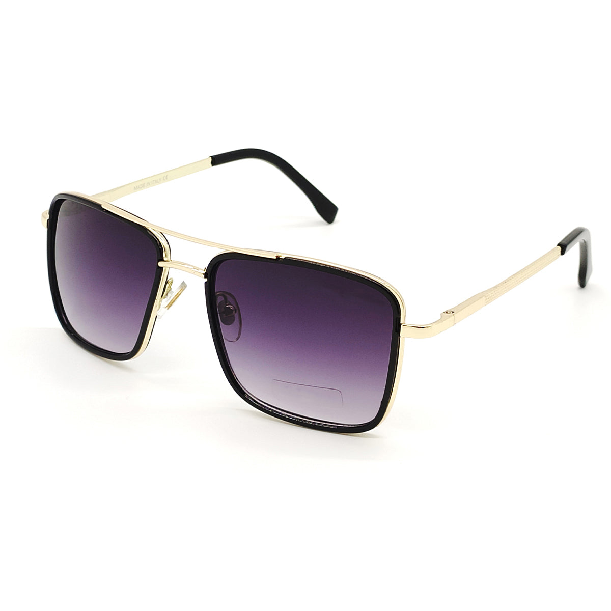 Black HUMBLEE Square Sunglasses (SUN-LC-0652-BLK2GLD-MEDIUM)