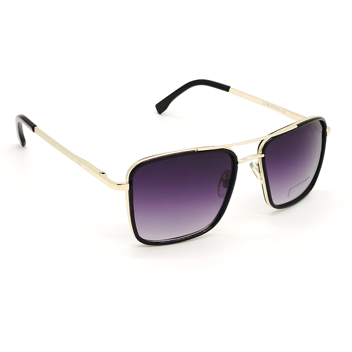 Black HUMBLEE Square Sunglasses (SUN-LC-0652-BLK2GLD-MEDIUM)