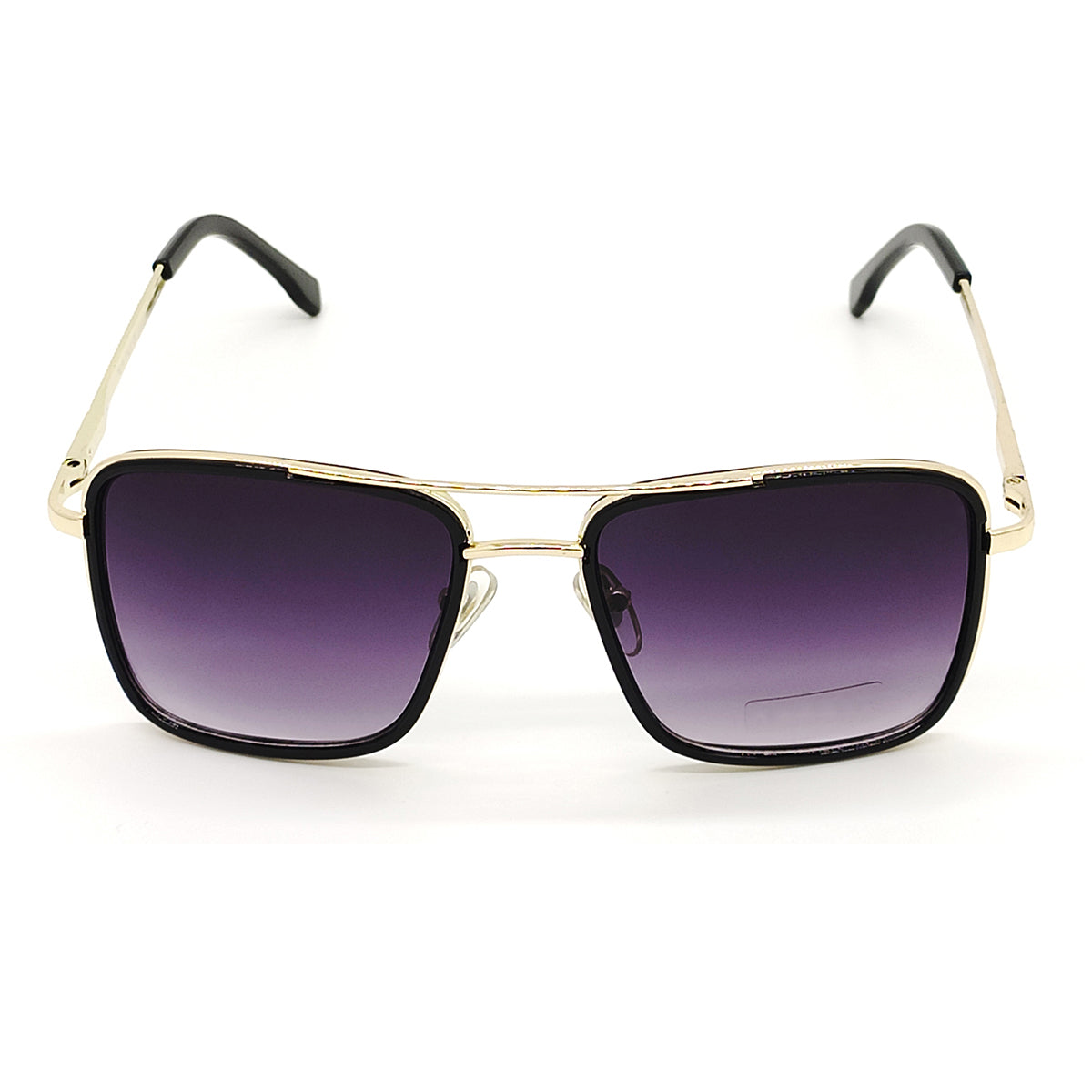 Black HUMBLEE Square Sunglasses (SUN-LC-0652-BLK2GLD-MEDIUM)