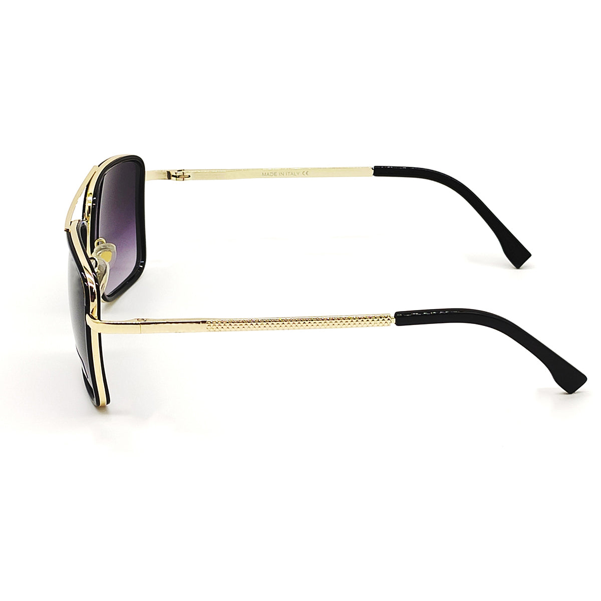 Black HUMBLEE Square Sunglasses (SUN-LC-0652-BLK2GLD-MEDIUM)