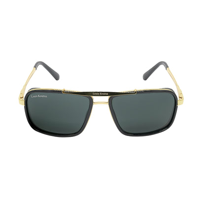 Black Cayenne Square Sunglasses (SUN-LK-4413-BLK1GLD-M)