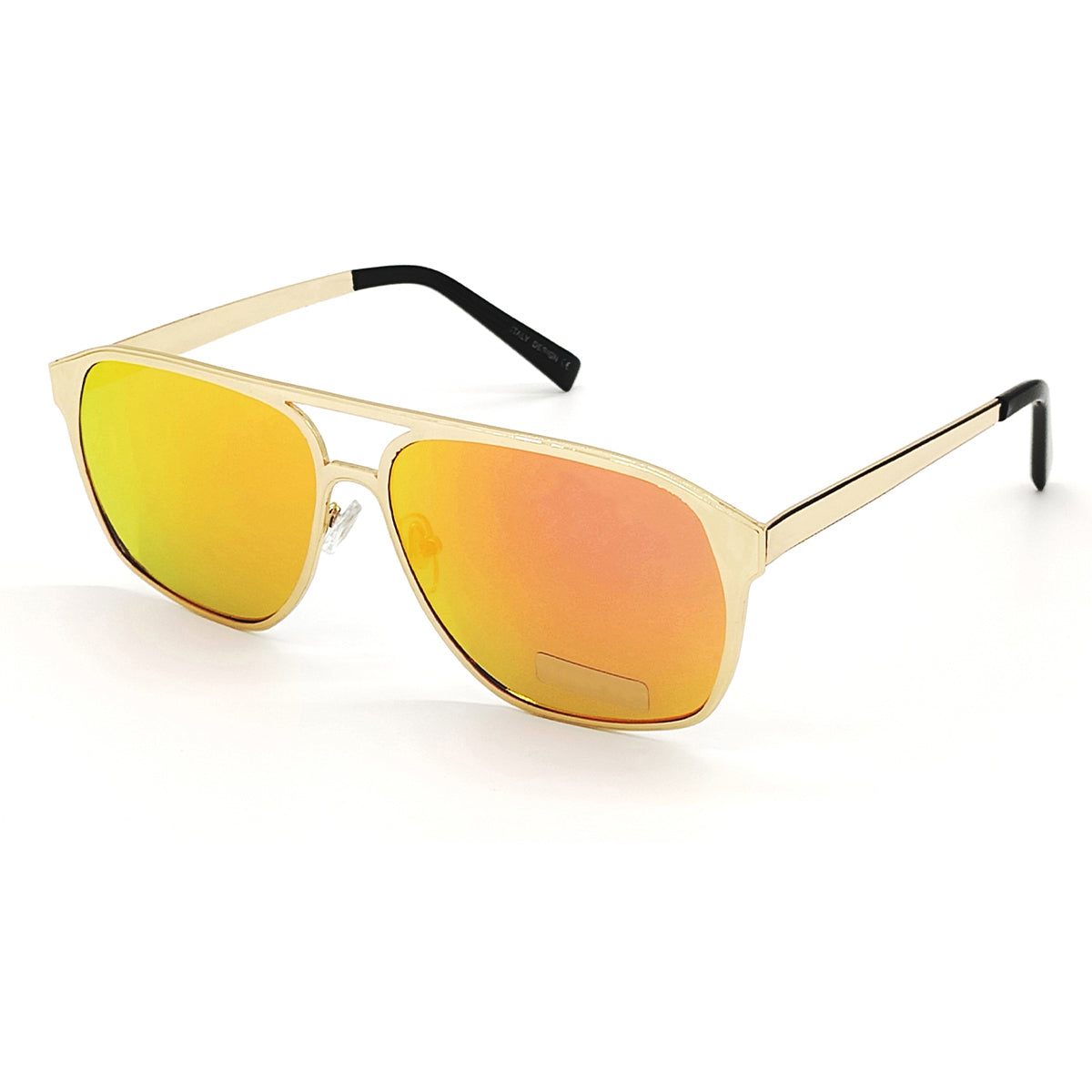 Orange MECH BEASTS Square Sunglasses (SUN-LC-0144-ORG3GLD)