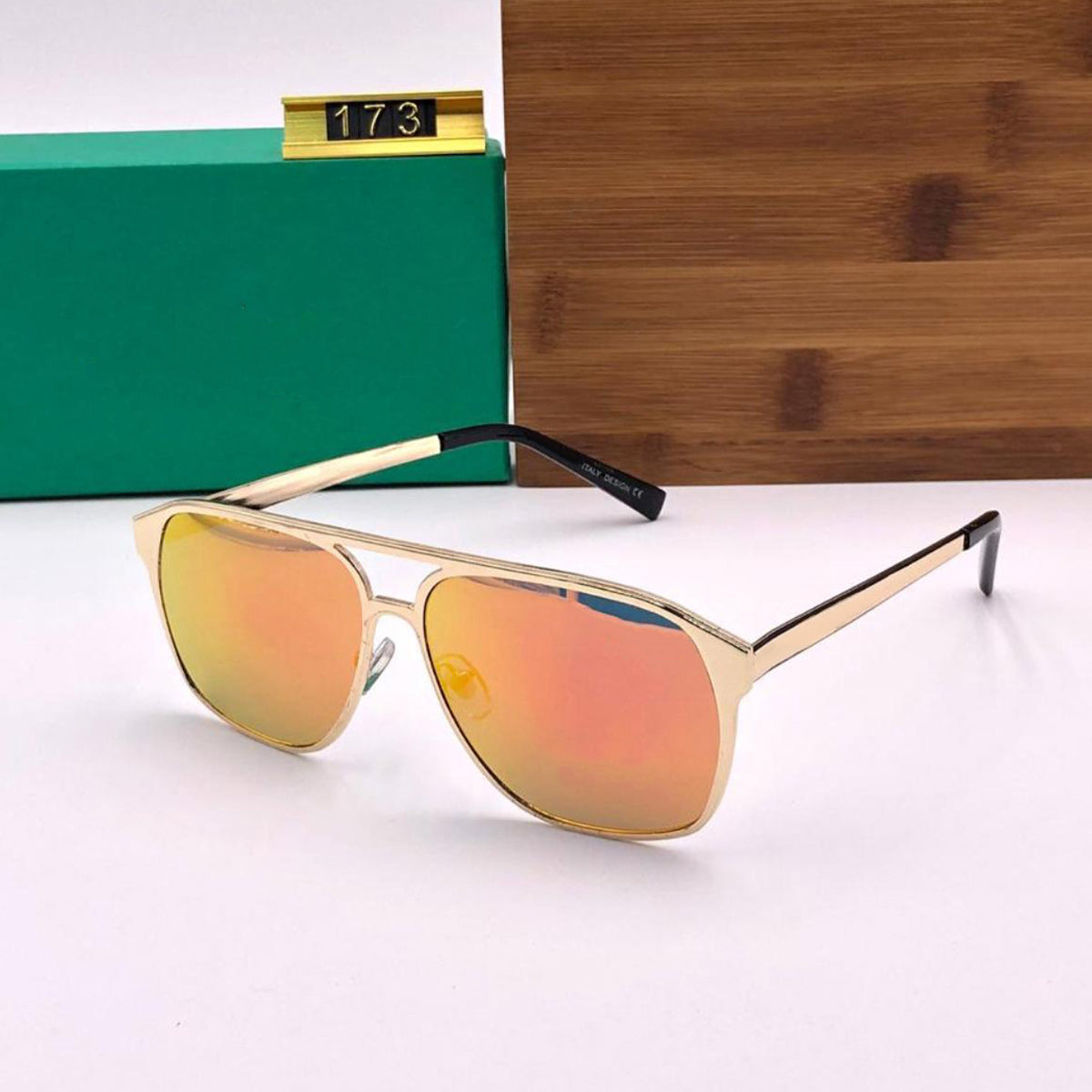 Orange MECH BEASTS Square Sunglasses (SUN-LC-0144-ORG3GLD)