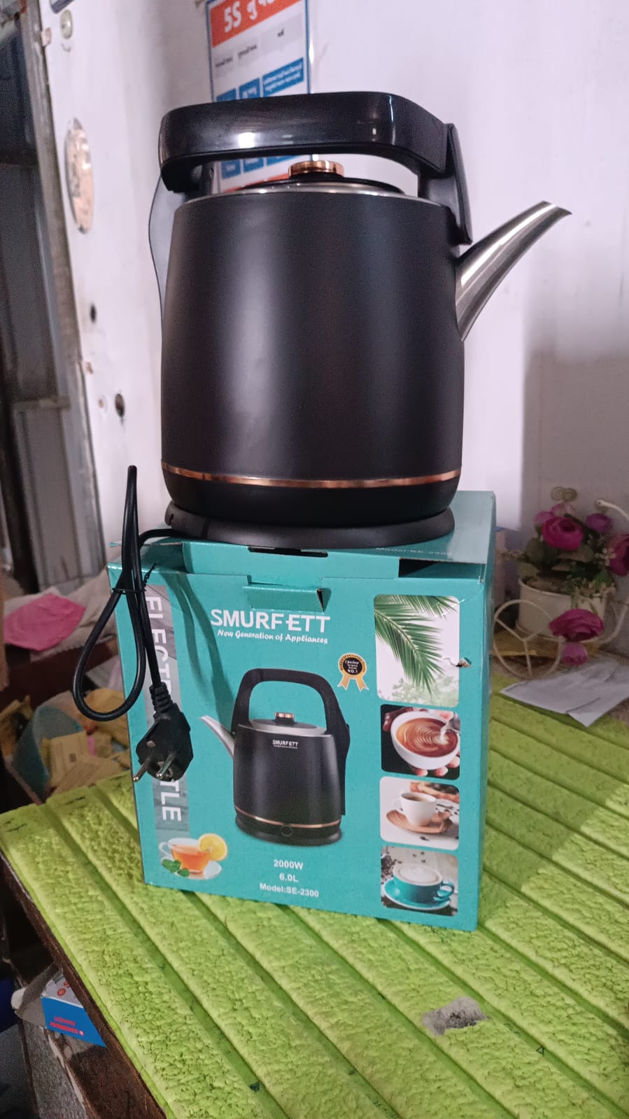 Stainless Steel Electric Kettle 2000 Watt (6 Ltr.) SWASTIK CREATIONS The Trend Point