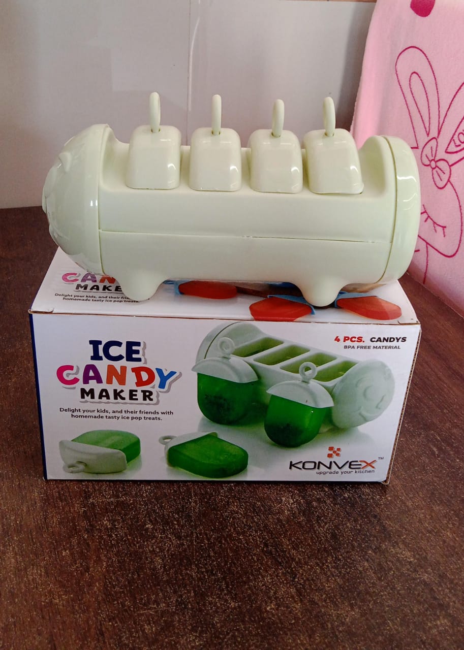 Plastic Ice Candy Maker 4 Compartment / Grid Kulfi Candy (1 Pc) SWASTIK CREATIONS The Trend Point