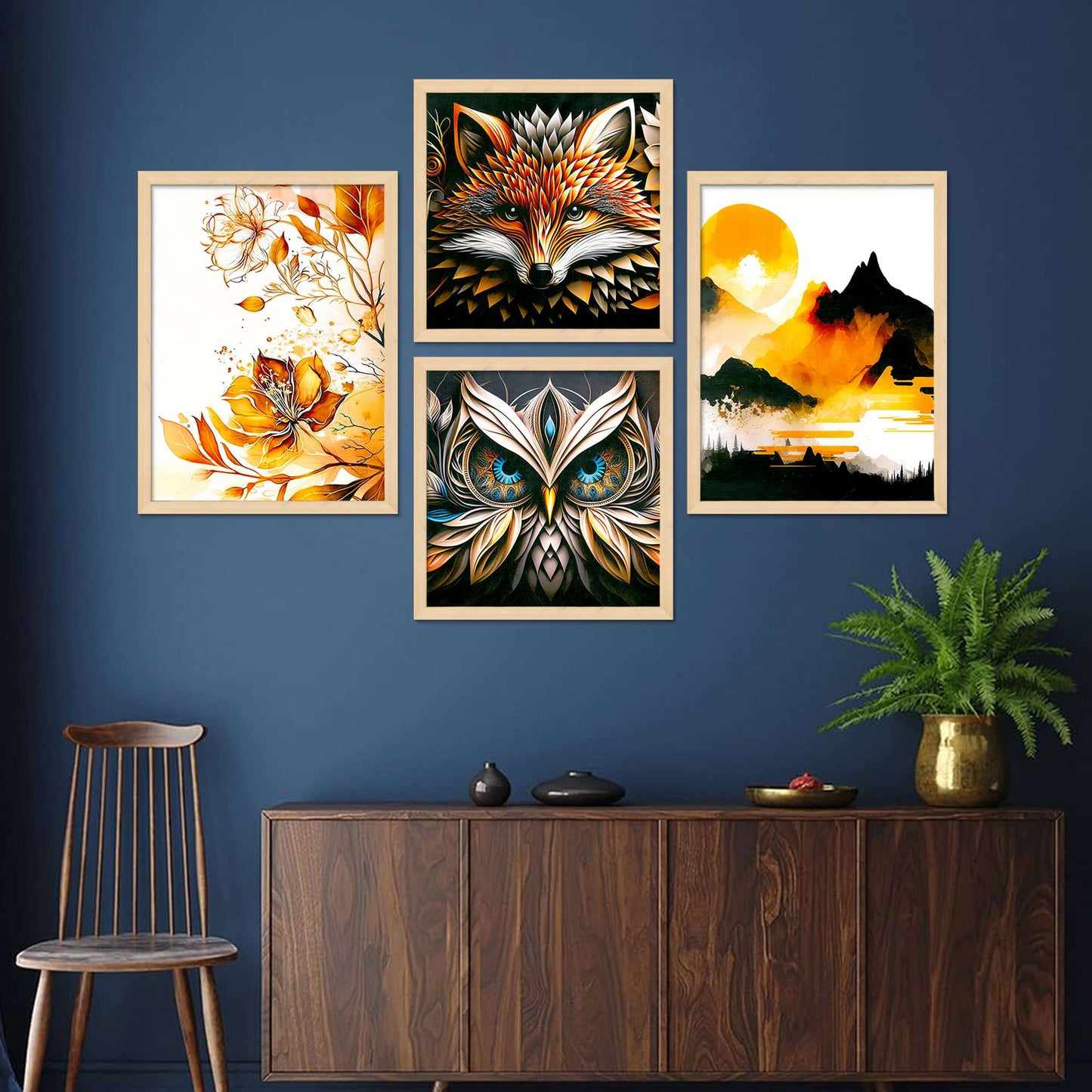 Swastik Trend Point Wall Painting For Home/Wall Decoration - Wall Painting For Living Room Bedroom Framed - Frames For Office Wall Decor (Set of 4) 19 SWASTIK CREATIONS The Trend Point