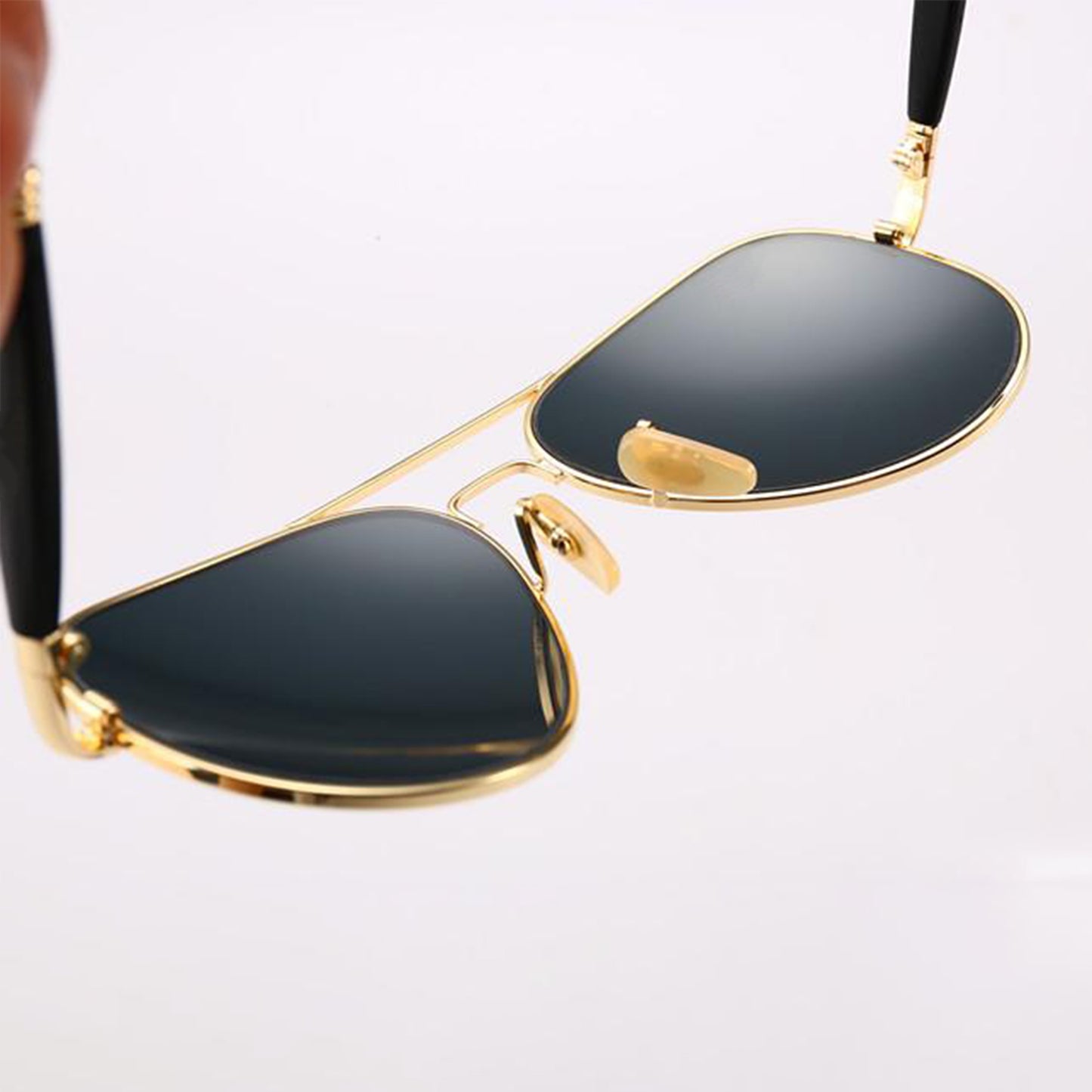 Black Ancestral Aviator Sunglasses (SUN-RN-3517-BLK1GLD-M) SWASTIK CREATIONS The Trend Point