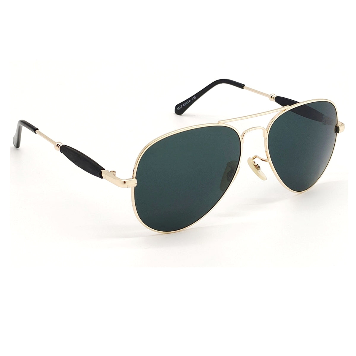 Black Ancestral Aviator Sunglasses (SUN-RN-3517-BLK1GLD-M) SWASTIK CREATIONS The Trend Point