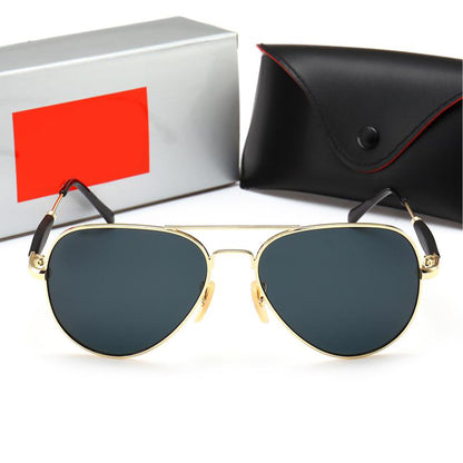 Black Ancestral Aviator Sunglasses (SUN-RN-3517-BLK1GLD-M)