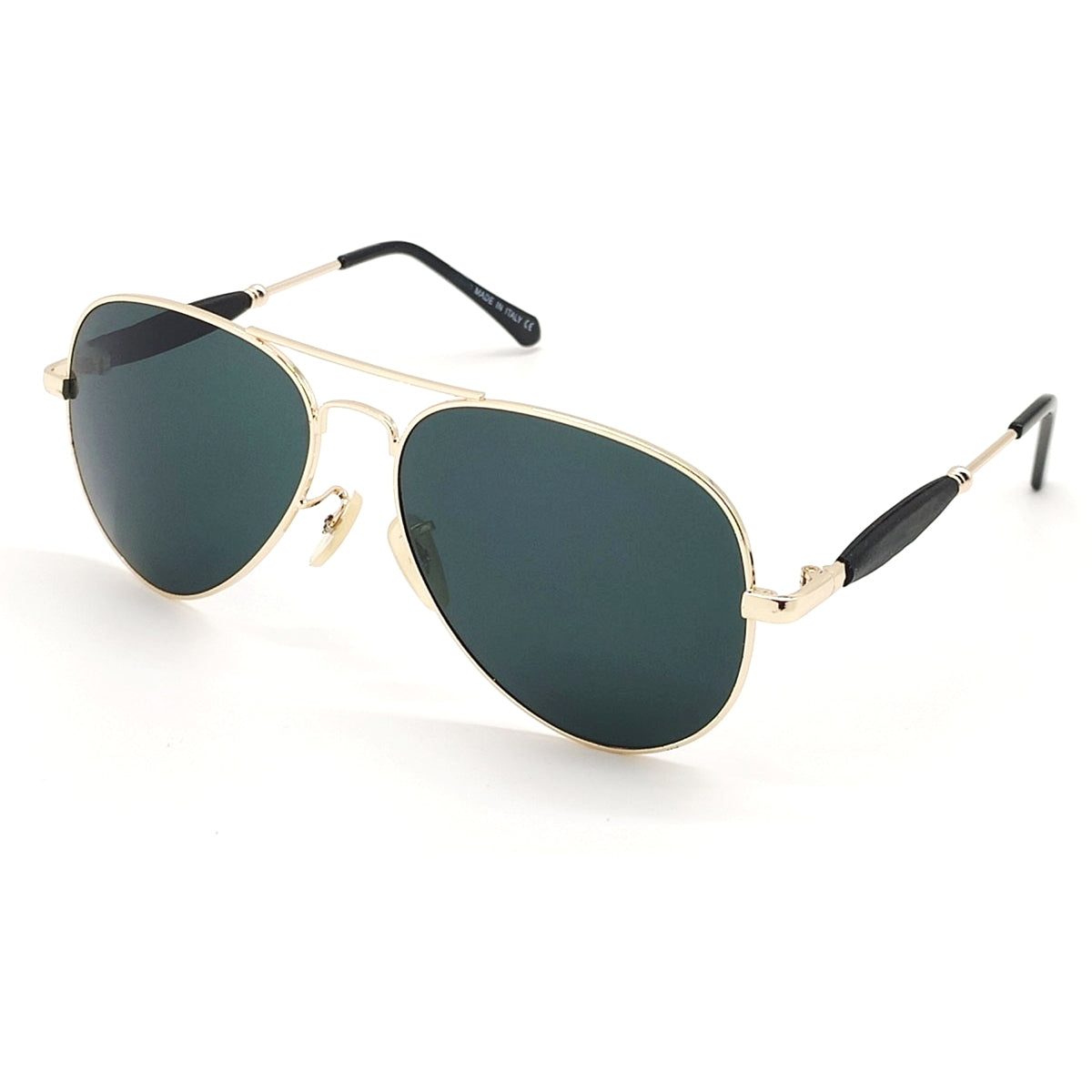 Black Ancestral Aviator Sunglasses (SUN-RN-3517-BLK1GLD-M)