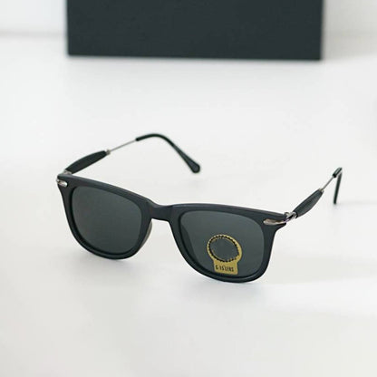 Black Enigte Square Sunglasses (SUN-RN-2148-BLK1BLK-M)