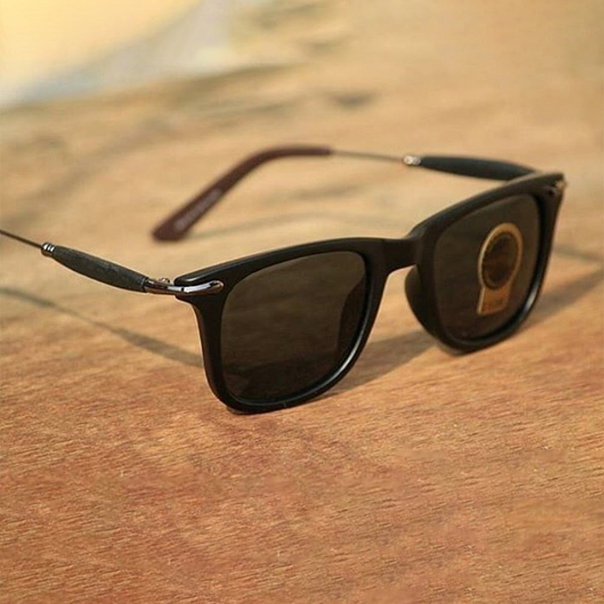 Black Enigte Square Sunglasses (SUN-RN-2148-BLK1BLK-M) SWASTIK CREATIONS The Trend Point