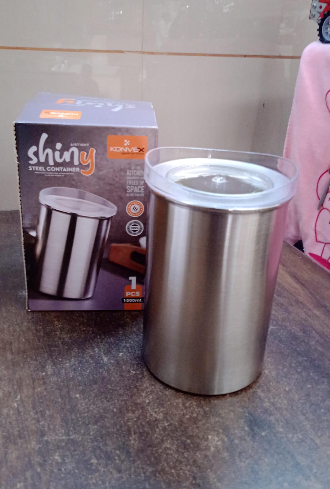 Multipurpose Stainless Steel Airtight Containers with See Through Lid (1 Pc / 1000 ML) SWASTIK CREATIONS The Trend Point