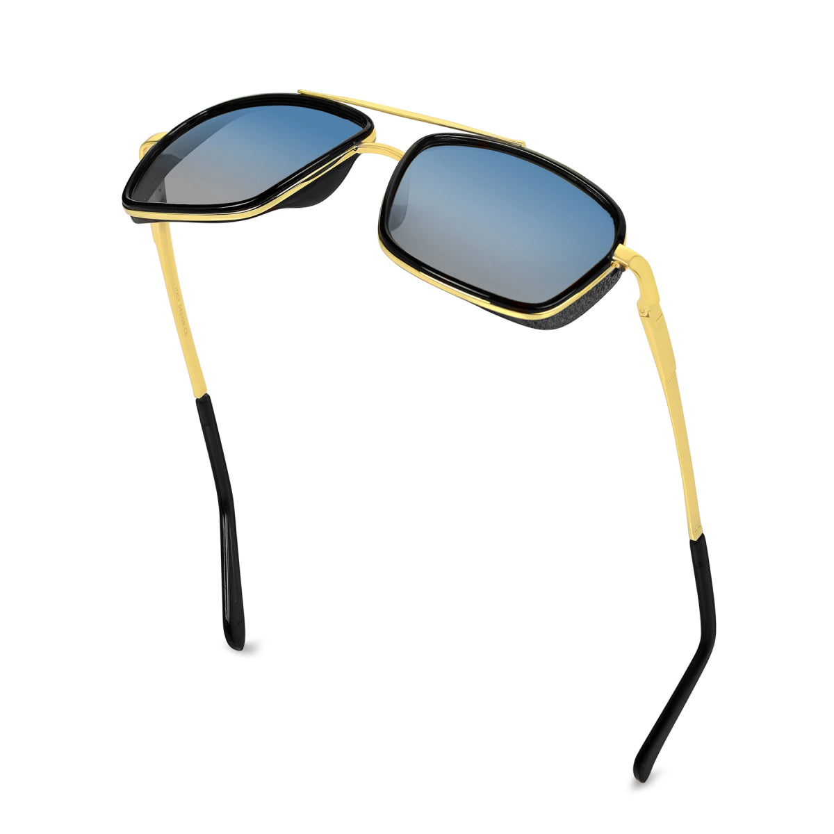 Madarian 4413 Square Sunglasses (SUN-RN-4413-BLU2GLD-M) SWASTIK CREATIONS The Trend Point