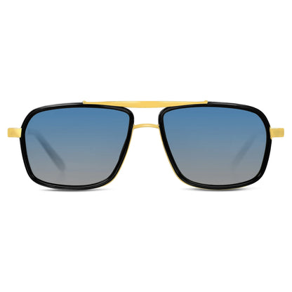 Madarian 4413 Square Sunglasses (SUN-RN-4413-BLU2GLD-M)