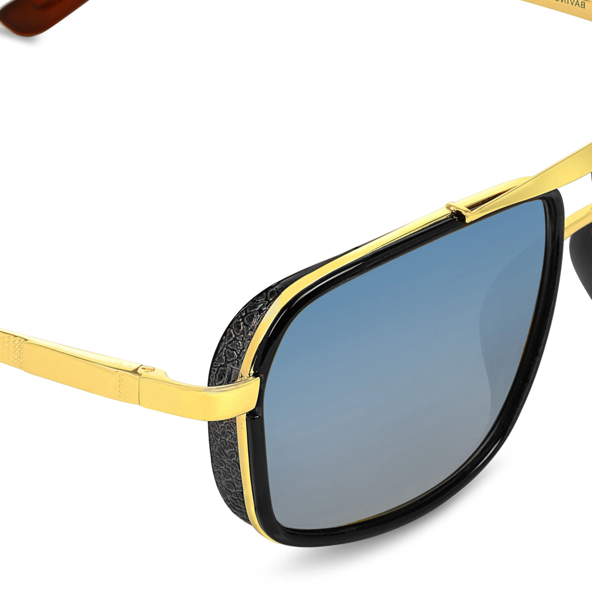 Madarian 4413 Square Sunglasses (SUN-RN-4413-BLU2GLD-M)