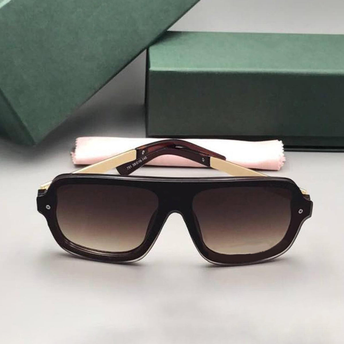 Brown HONEST Square Sunglasses (SUN-LC-0791-BRN2GLD)